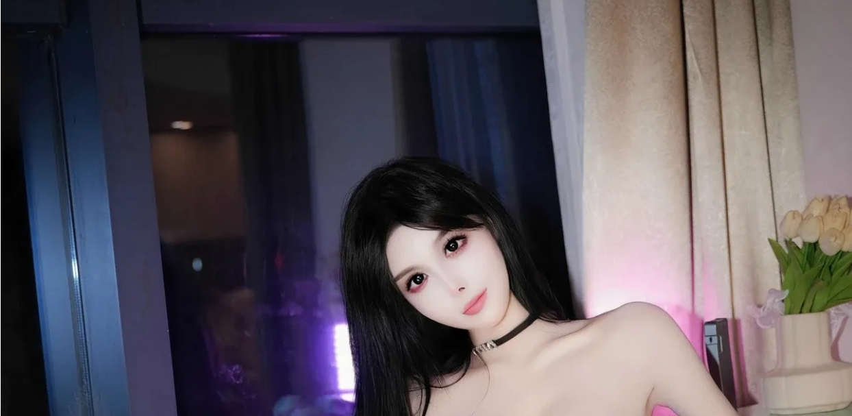 9532_陈芊儿感性紫色拨人心弦的服露豹纹贴身衣服配_