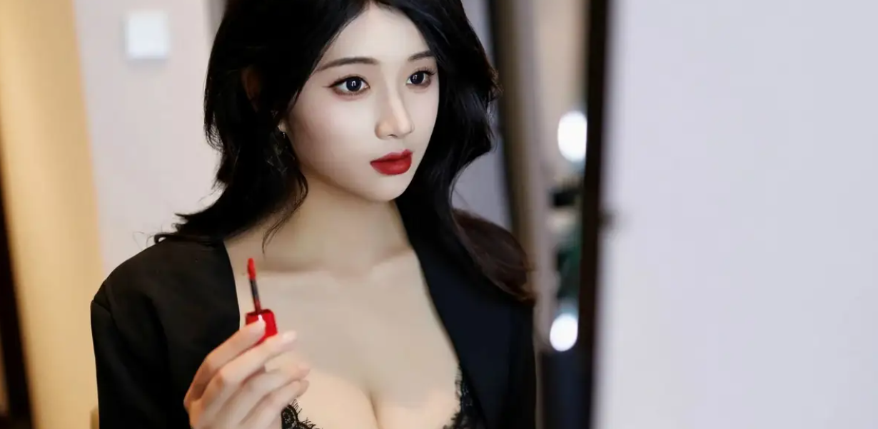 9728_女天使南乔感性黑色网状丝贴身衣服红色比基尼_