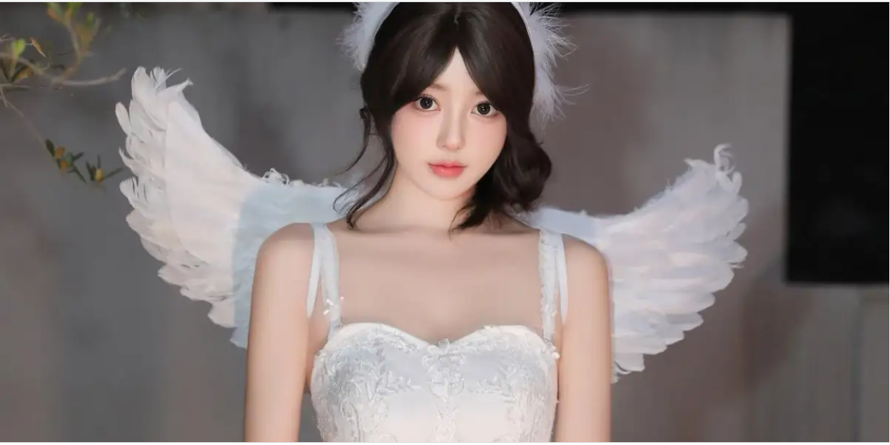 9742_女天使桃妖夭天使装扮露感性白色贴身衣服配白_
