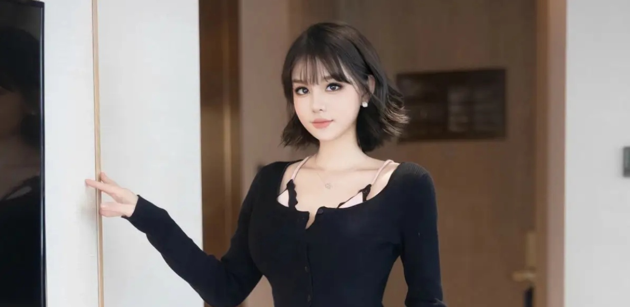 9620_新人女天使黎苏苏房私感性黑色贴身衣服配黑色_