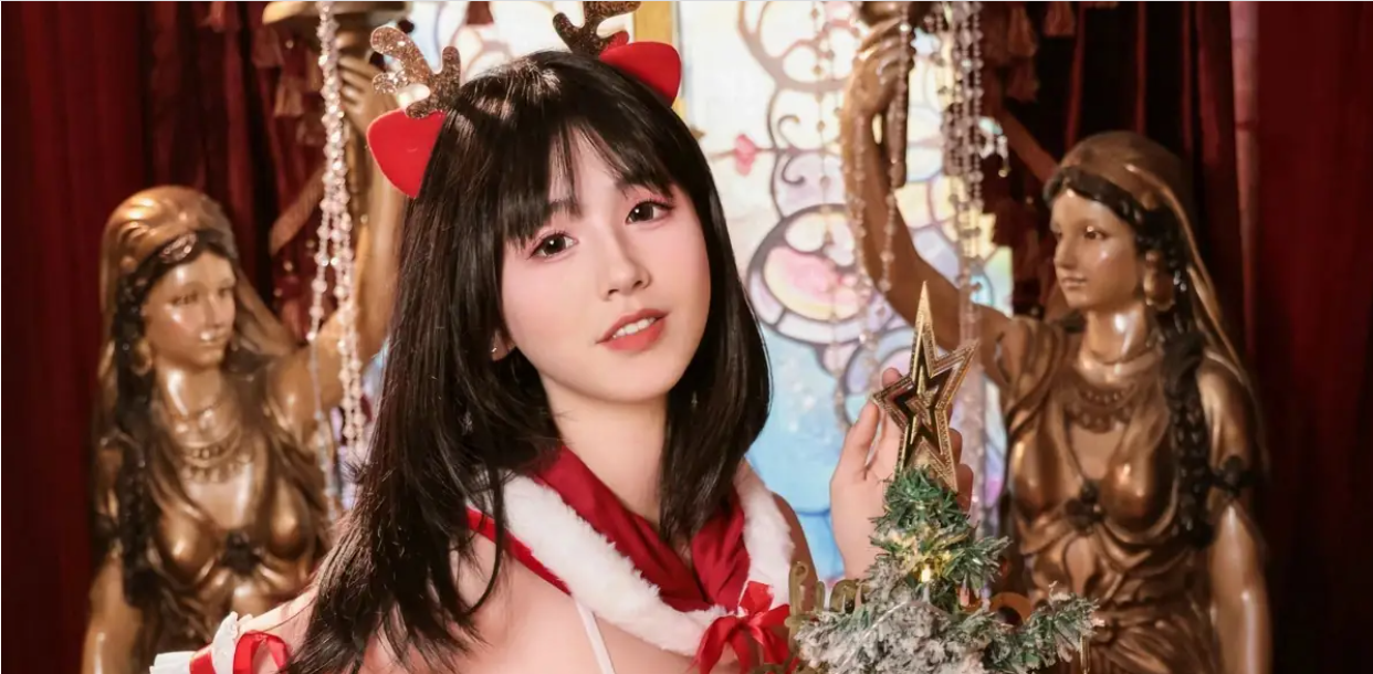 9642_女天使奶芙乔乔圣诞主题感性红色拨人心弦的服_