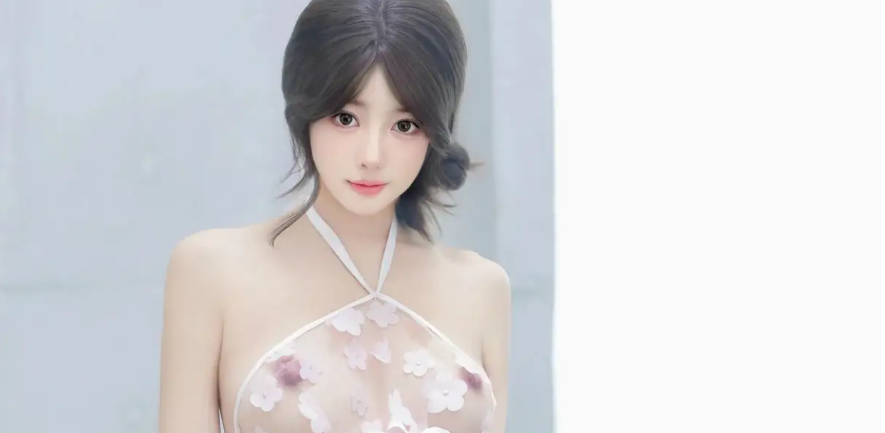 9778_女天使桃妖夭浴池场景感性白色薄纱服饰花瓣浴_