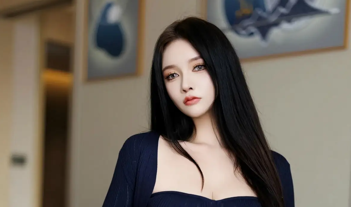 9820_女天使娜比感性深蓝服饰露黑色网状丝贴身衣服_