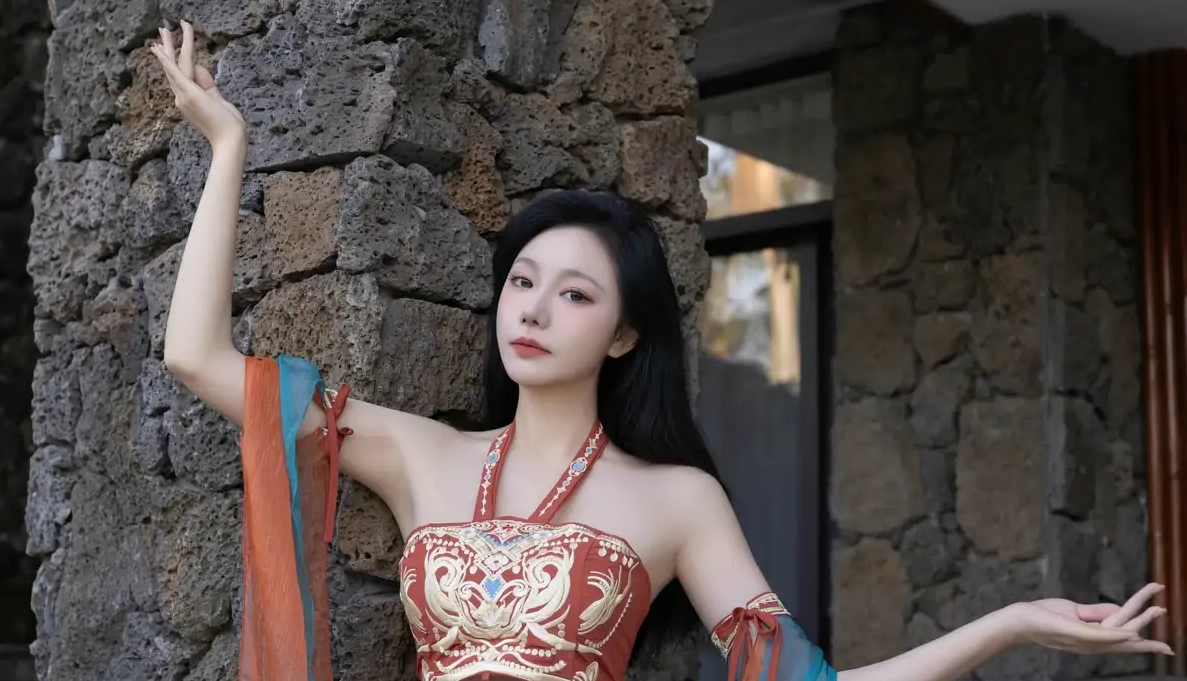 9757_女天使安然anran感性古风薄纱服饰配超薄肉色的丝秀_